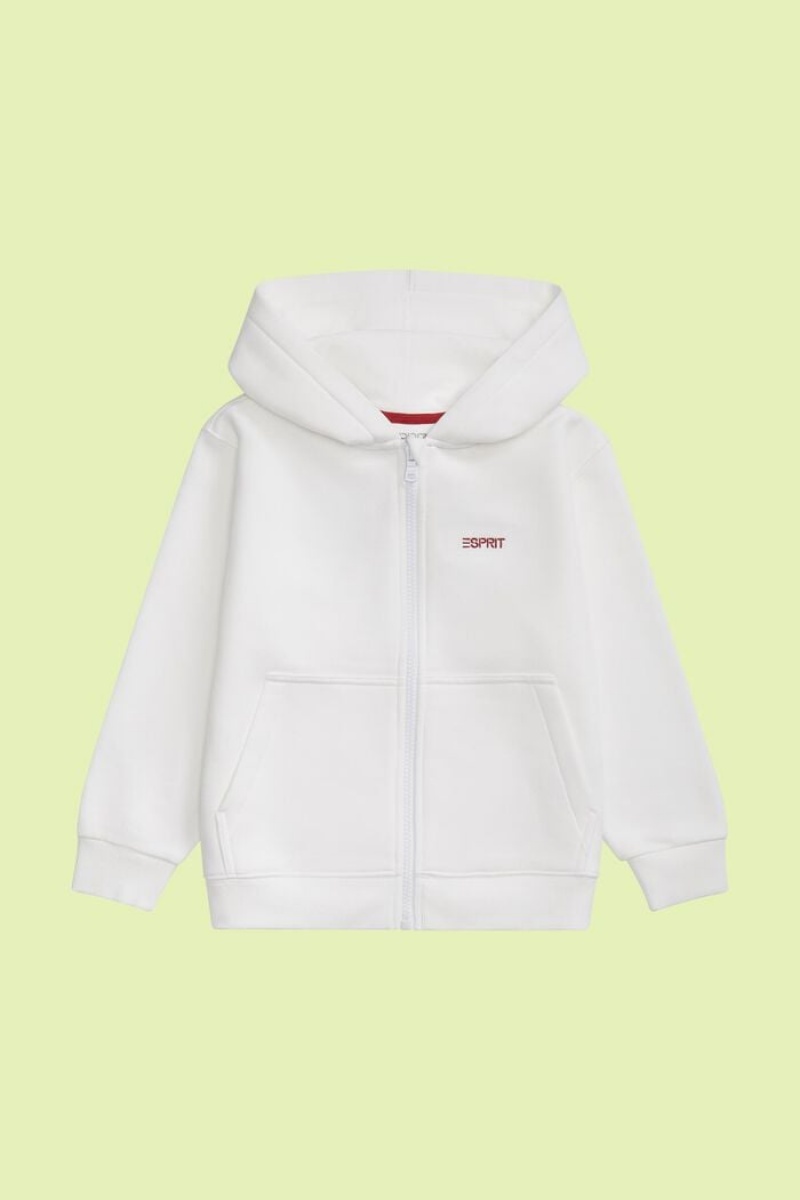 Dětské Mikina s Kapucí Esprit Logo Zip Up Bílé | DNL698274