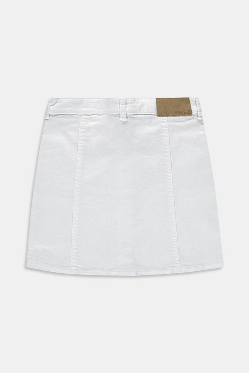 Dětské Sukně Esprit Denim Bílé | TNF941372