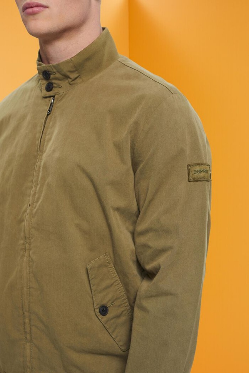 Pánské Bundy Esprit Bomber With Stand-up Collar Světle Hnědožlutý | SIB962085