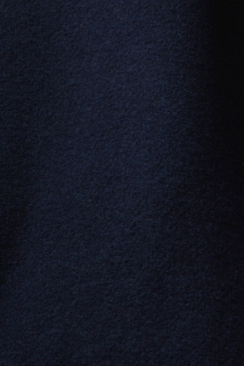 Pánské Bundy Esprit Logo Appliqué Vlna-blend Varsity Tmavě Blankyt | CWU495031