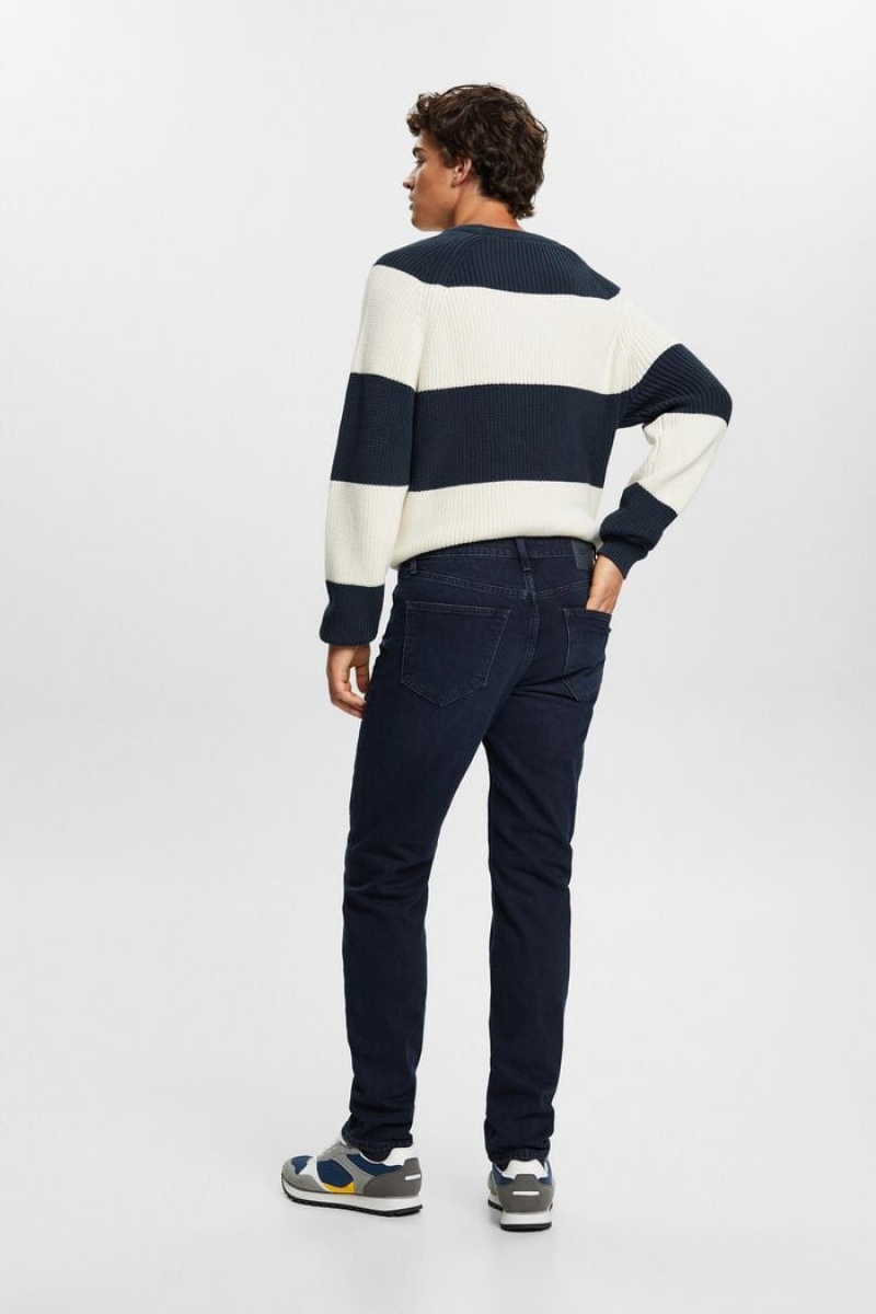 Pánské Džíny Esprit Mid-rise Rovný Fit Blankyt Černé | OYK037521