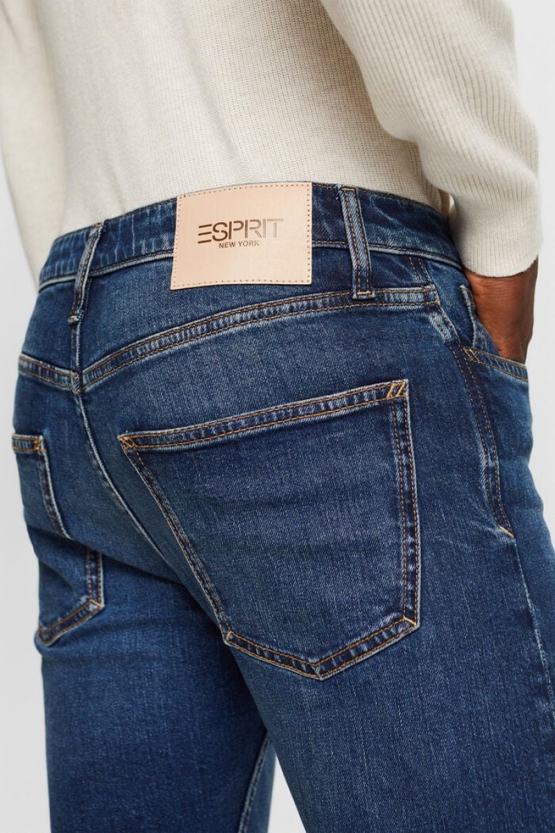 Pánské Džíny Esprit Mid-rise Slim Blankyt Tmavě | MYL014597