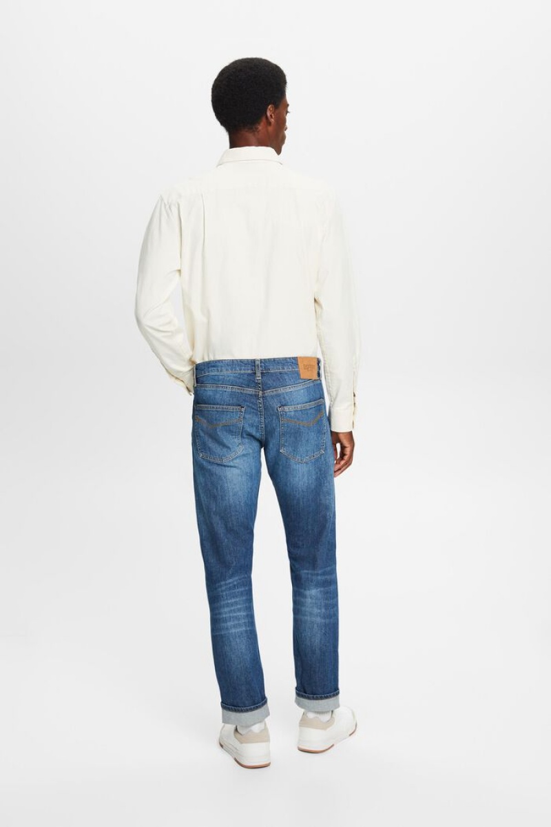 Pánské Džíny Esprit Mid-rise Slim Blankyt | UJV064981