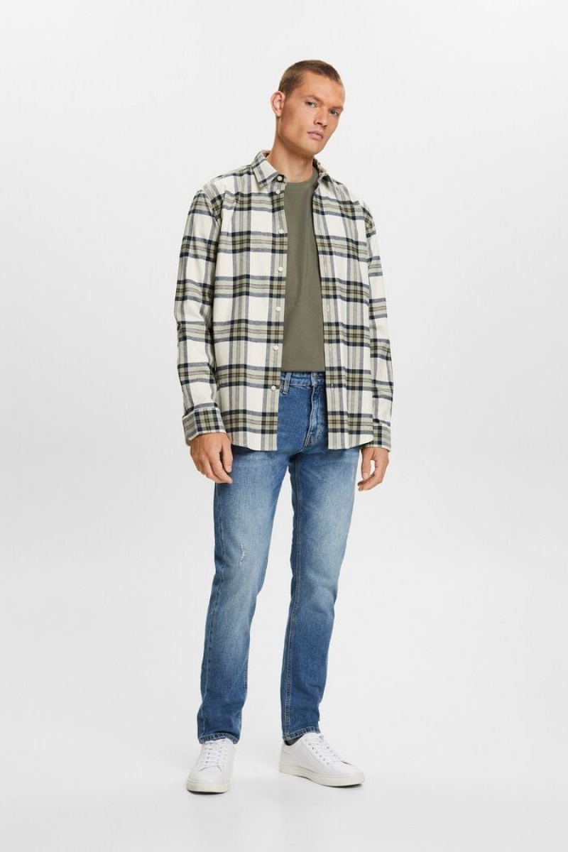 Pánské Džíny Esprit Mid-rise Slim Blankyt | WUL508473