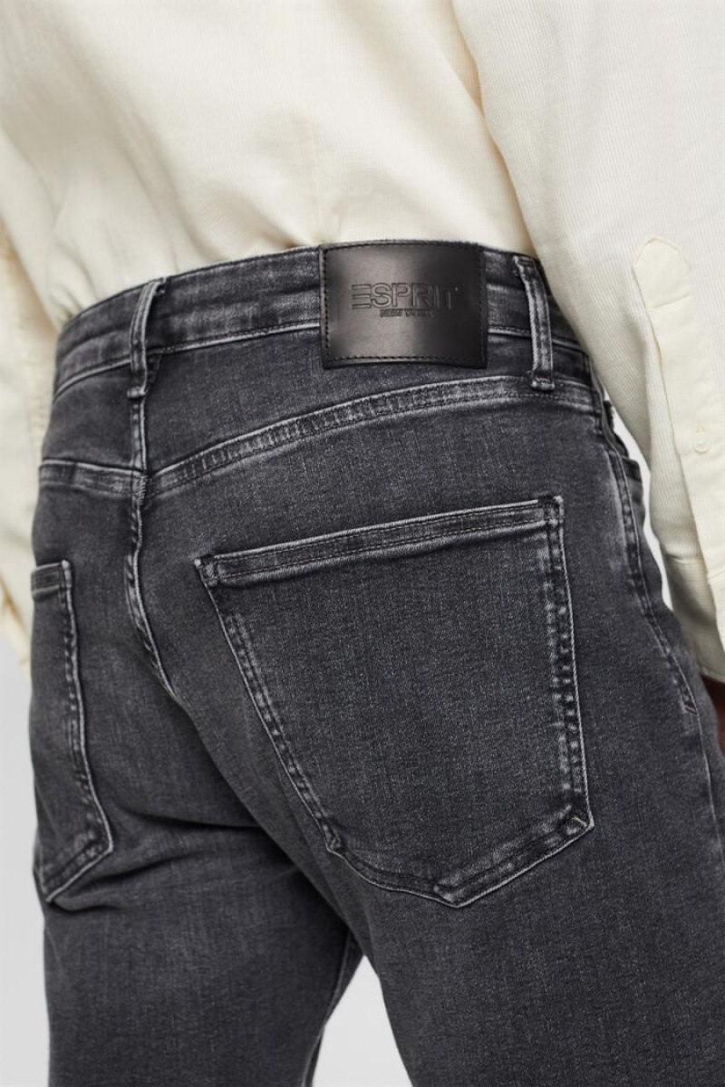 Pánské Džíny Esprit Mid-rise Slim Černé Tmavě | HCK529780