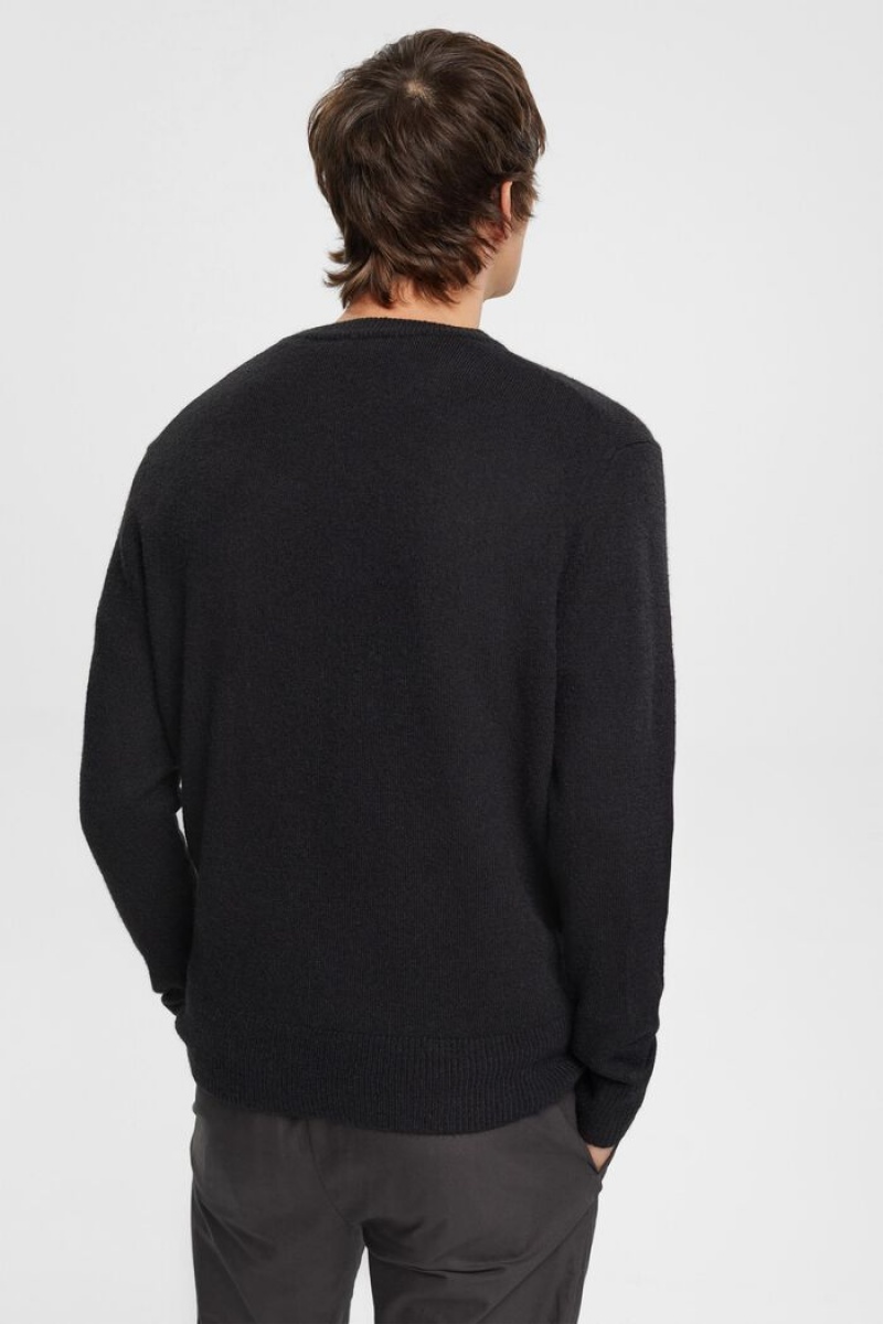 Pánské Jumpers Esprit Jumper With Print Černé | XCG072986