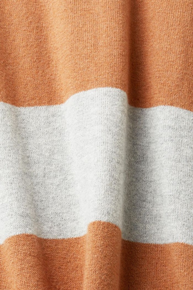 Pánské Jumpers Esprit Pruhovaný Knit With Cashmere Bílé Oranžové | JNG567390