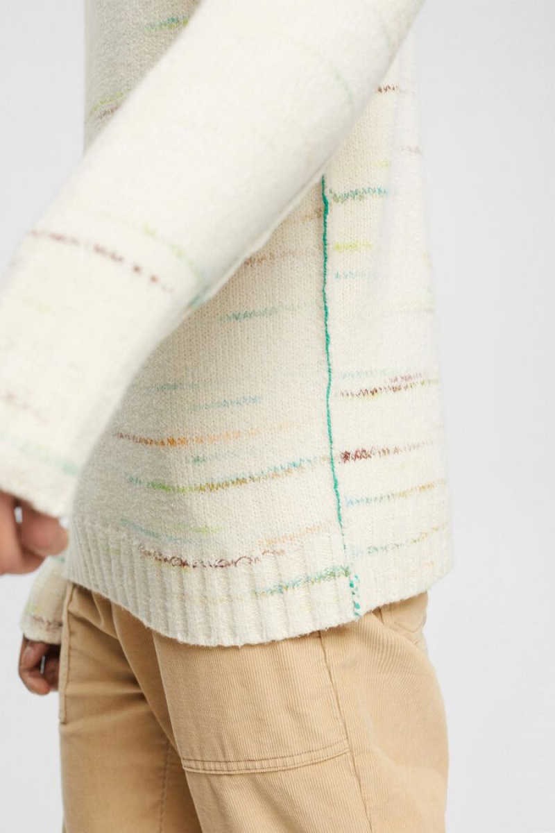 Pánské Jumpers Esprit Relaxed Fit Knit Bílé | UFE350427