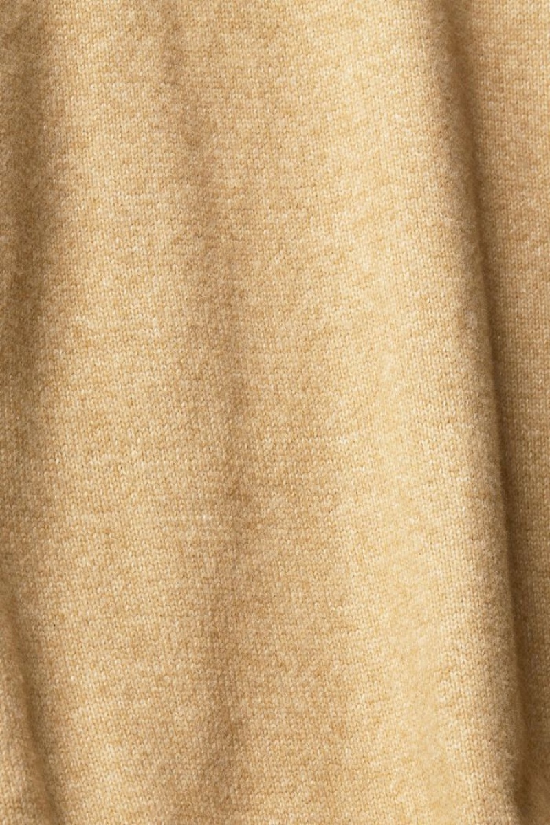 Pánské Jumpers Esprit Rollneck Oversized With Logo Hnědožlutý Béžový | ZFM428107