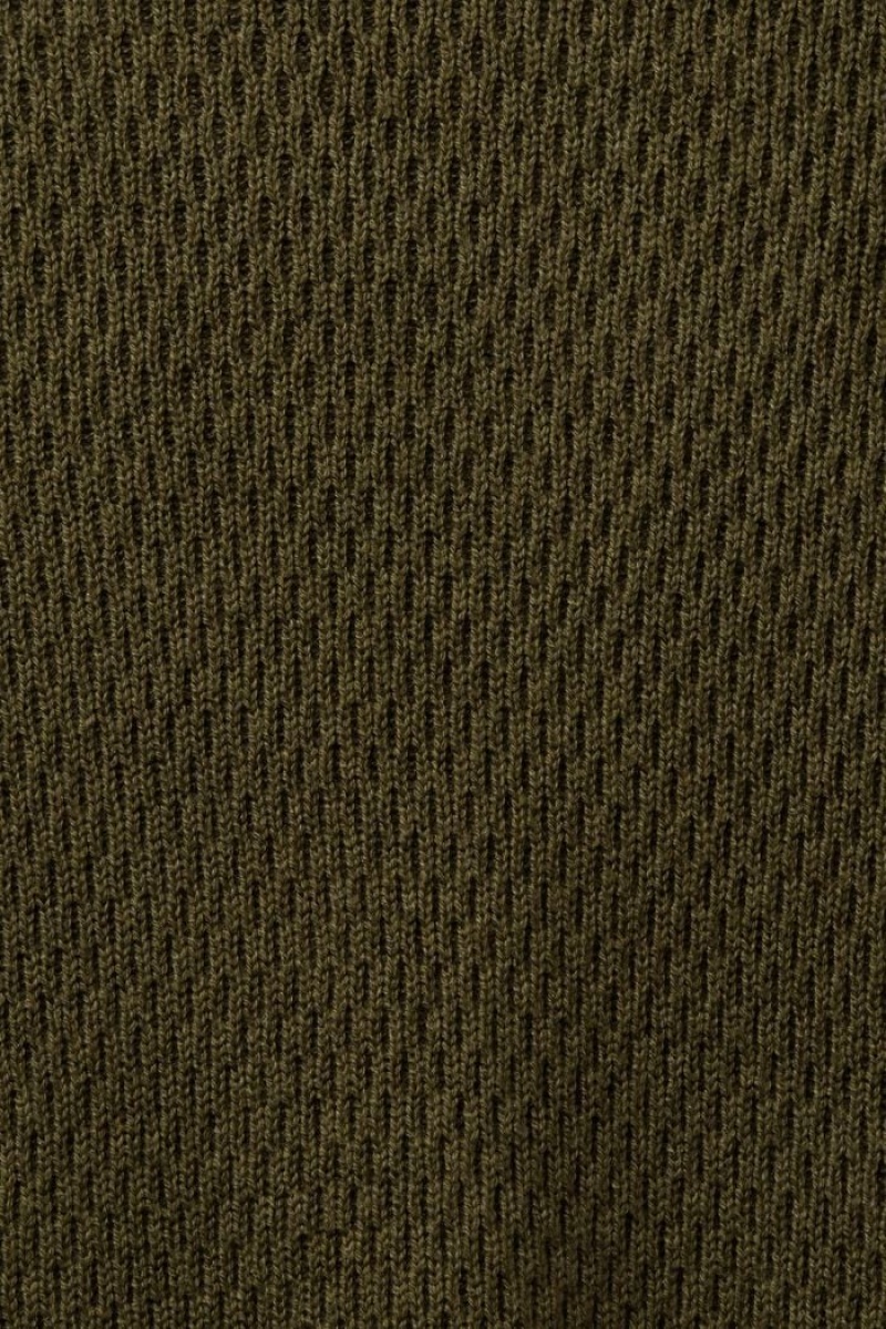 Pánské Jumpers Esprit Structured Knit Crewneck Tmavě Hnědožlutý | AID439075