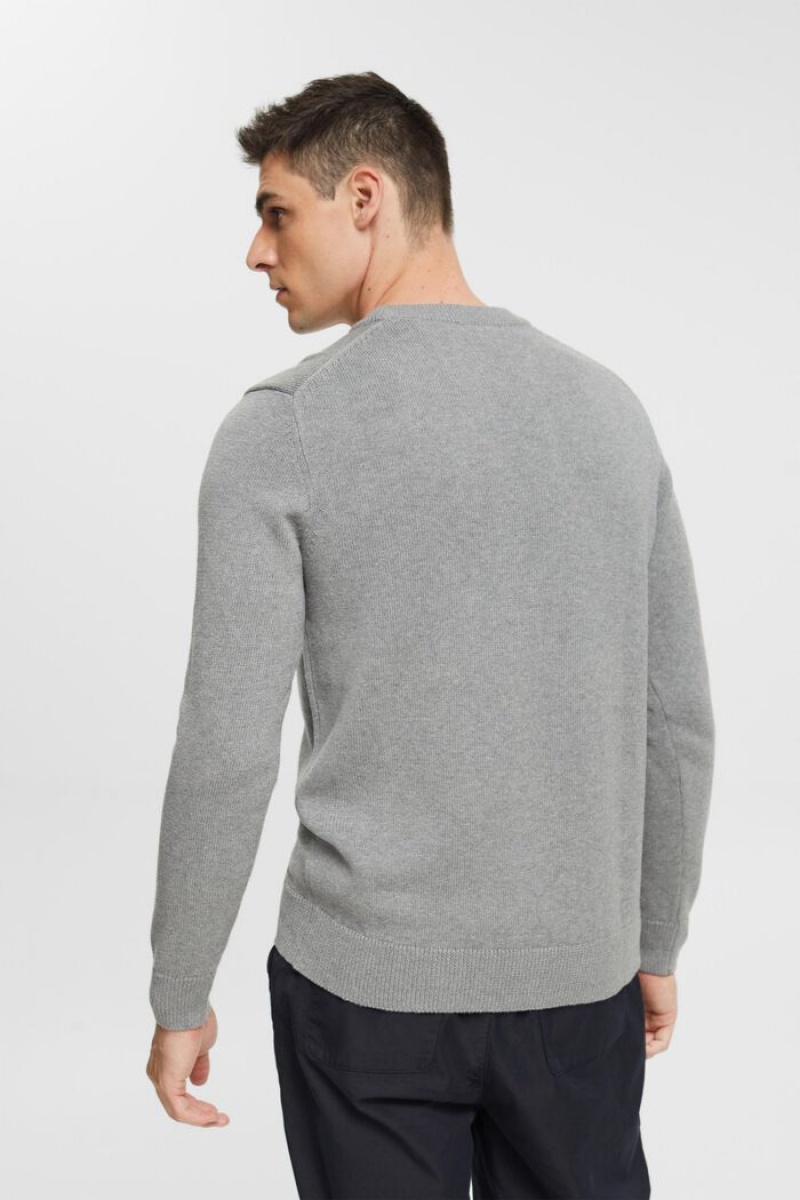 Pánské Jumpers Esprit Sustainable Bavlněné Knit Šedé | UCT537481
