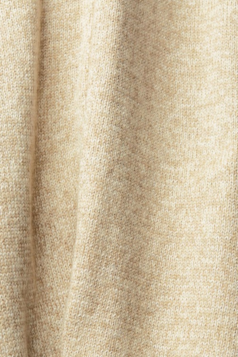 Pánské Jumpers Esprit Two-coloured V-neck Knit Hnědožlutý Béžový | VWD481657