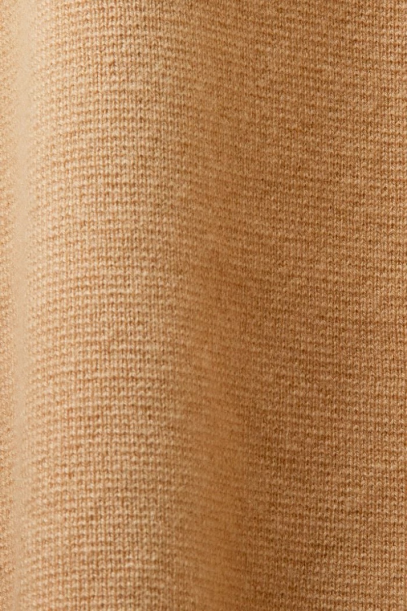 Pánské Jumpers Esprit Vlna-cashmere S Kapucí Knit Béžový | BLQ834209