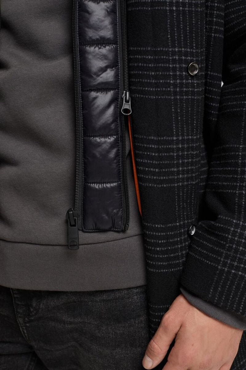 Pánské Kabáty Esprit Polstrovaný Vlna Blend With Detachable Lining Tmavě Šedé | TJA896542