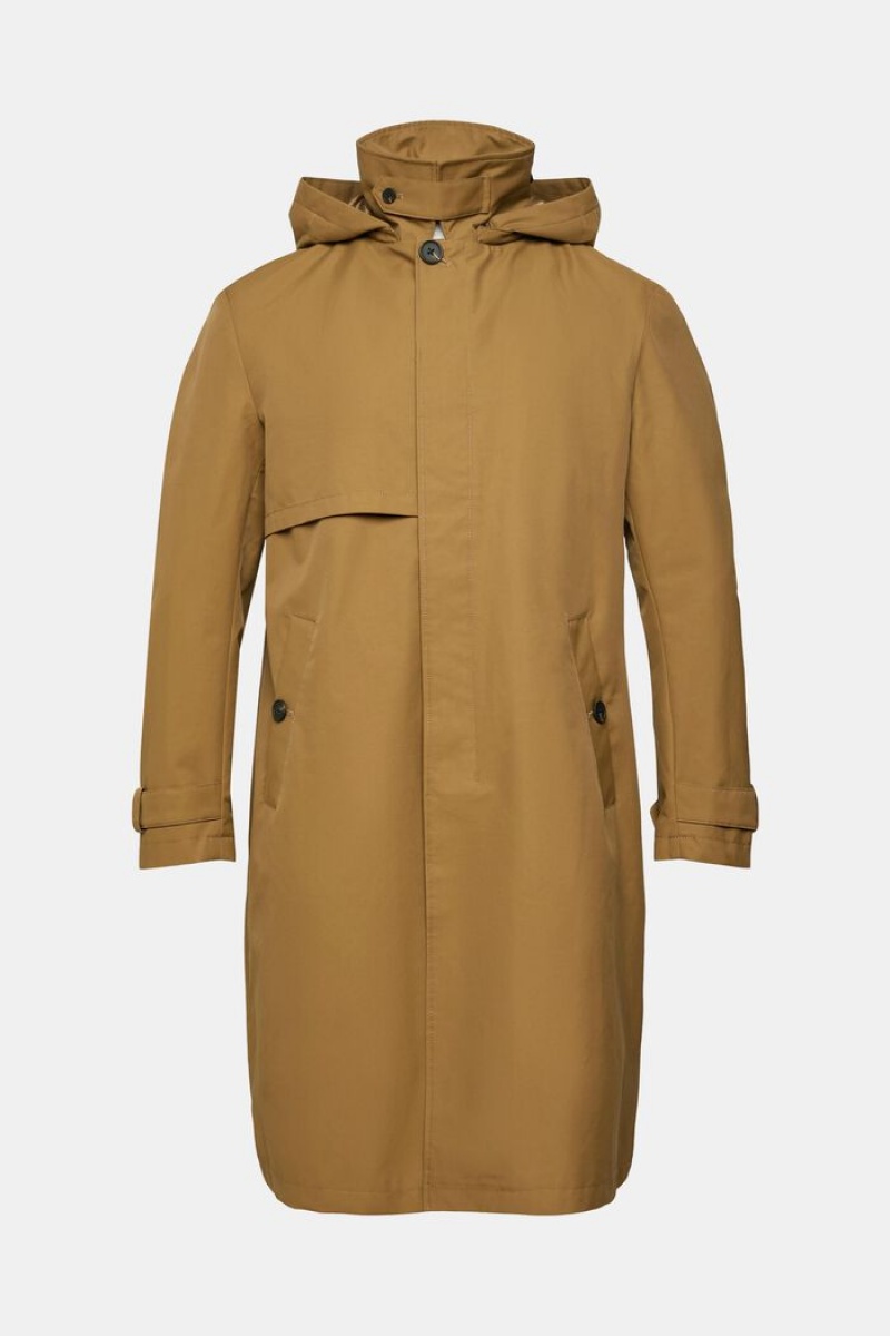 Pánské Kabáty Esprit Trench With Detachable Hood Šedé Hnědé | IBN574139