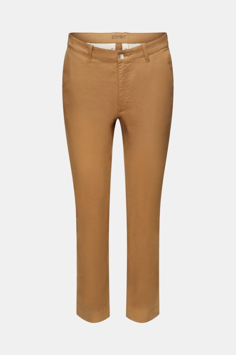 Pánské Kalhoty Esprit Bavlněné-twill Slim Chinos Hnědé | XET915073