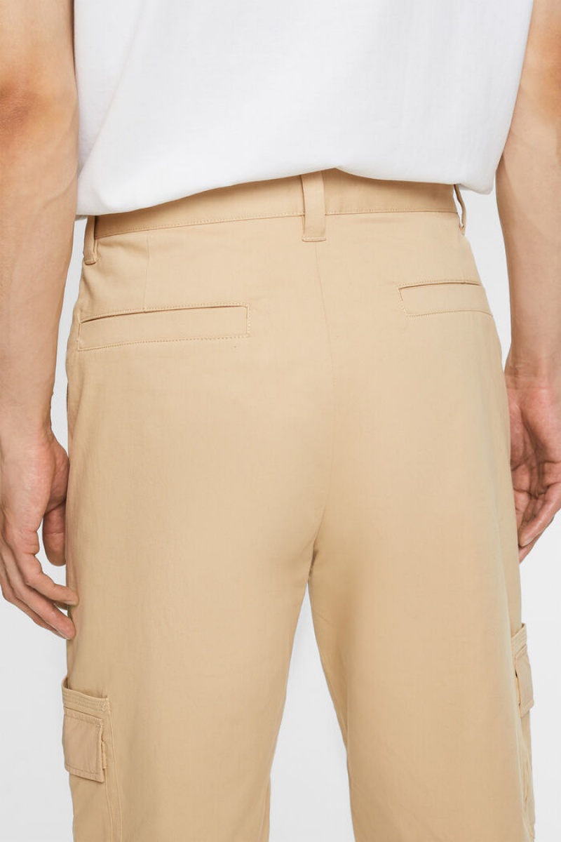 Pánské Kalhoty Esprit Cargo With Turn-up Hem Hnědé | BYG941568
