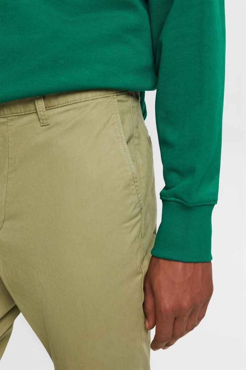 Pánské Kalhoty Esprit Slim Leg Chino Světle Hnědožlutý | ZOP986530