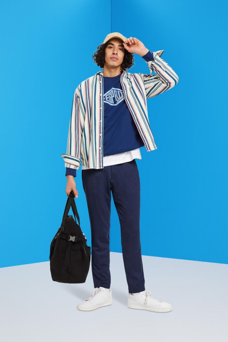 Pánské Kalhoty Esprit Smart Tmavě Blankyt | NRM897103
