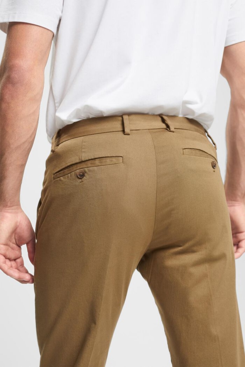 Pánské Kalhoty Esprit Stretch Bavlněné Chinos Béžový | INQ395480