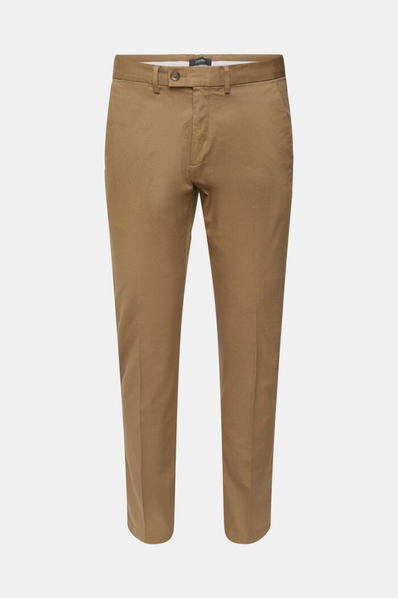 Pánské Kalhoty Esprit Stretch Bavlněné Chinos Béžový | INQ395480