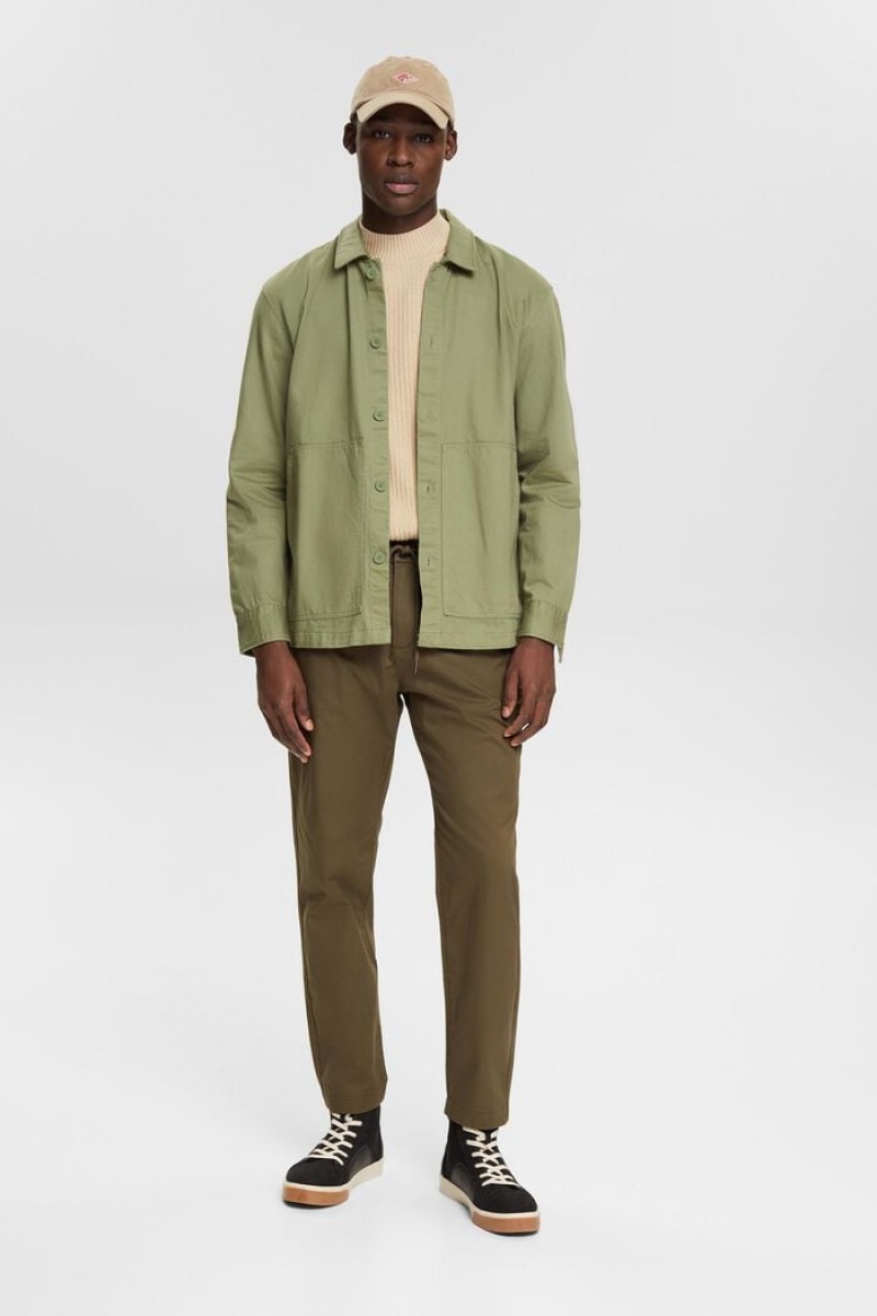 Pánské Kalhoty Esprit Style Tmavě Hnědožlutý | FVD095842