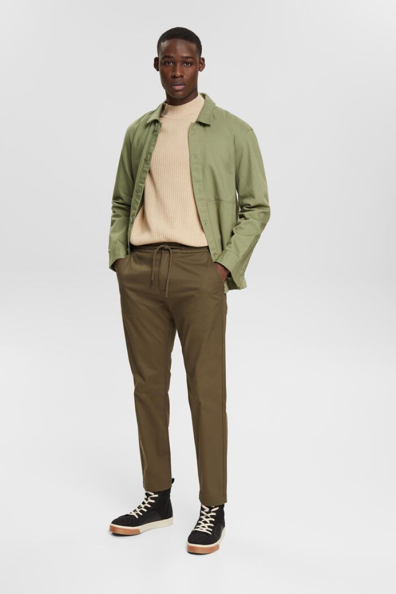 Pánské Kalhoty Esprit Style Tmavě Hnědožlutý | FVD095842