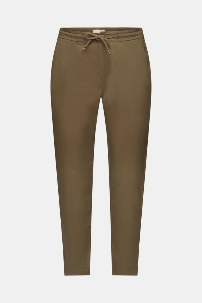 Pánské Kalhoty Esprit Style Tmavě Hnědožlutý | FVD095842