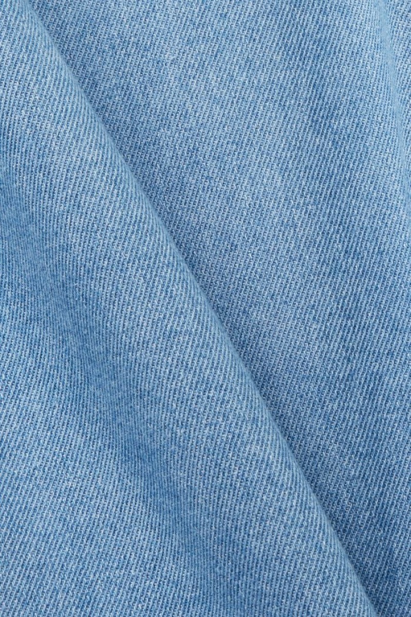 Pánské Košile Esprit Bavlněné Denim Blankyt Světle | FZR593486