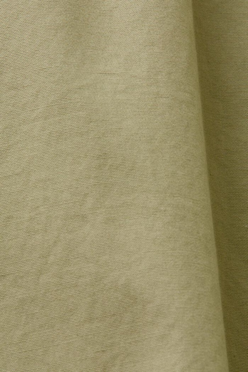 Pánské Košile Esprit Bavlněné Stand Collar Světle Zelene | ORG971842