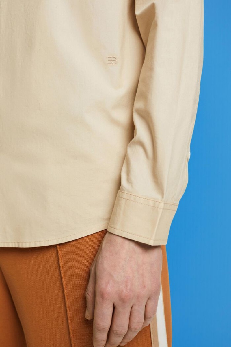 Pánské Košile Esprit Button-down Béžový | WNL502763