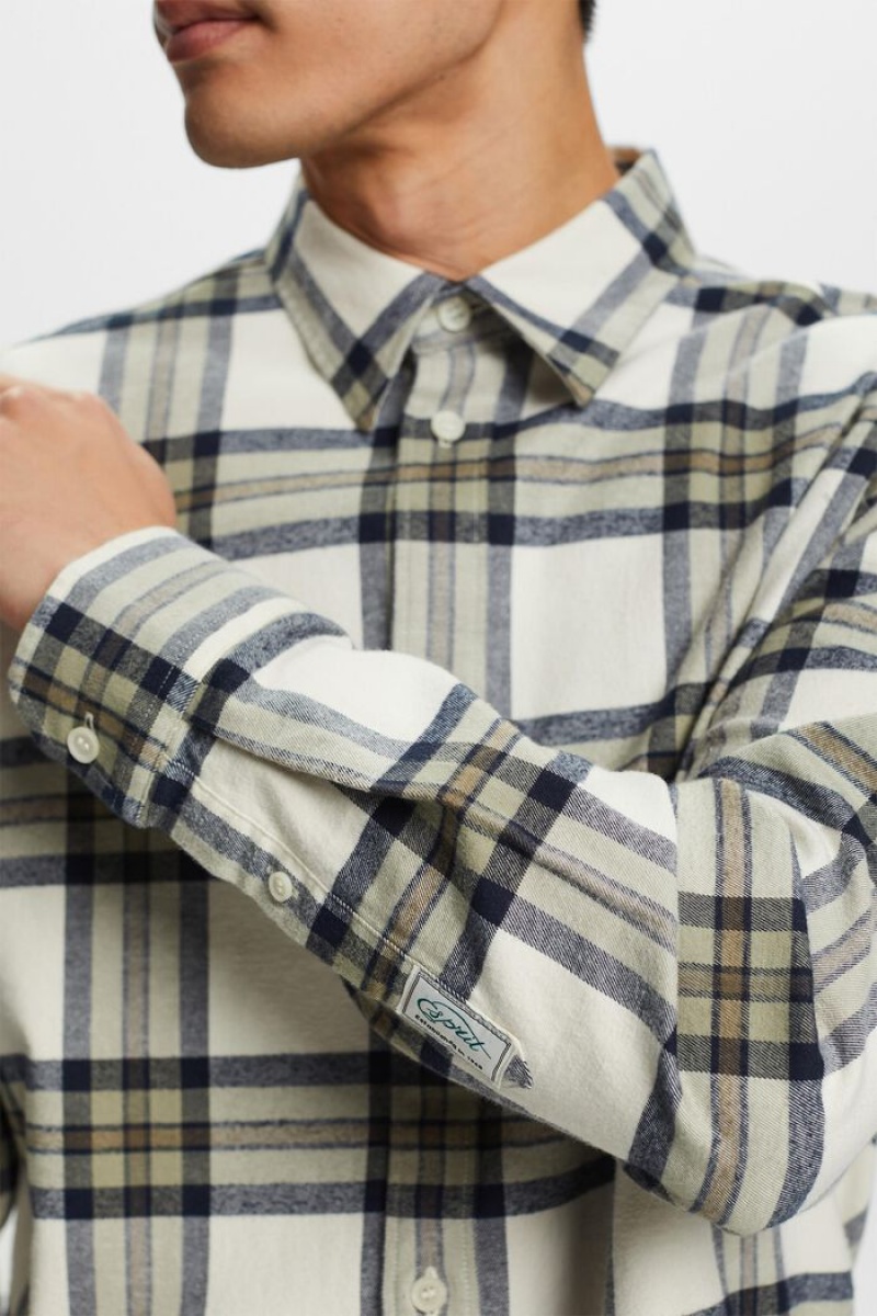 Pánské Košile Esprit Checked Flannel Bílé | AUL975843