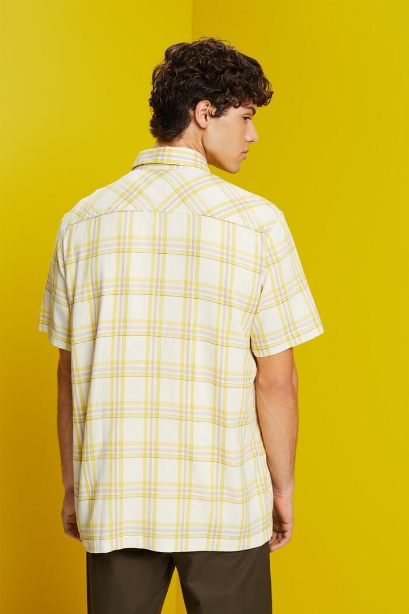 Pánské Košile Esprit Checked Krátké-sleeve Bílé | YNB648130
