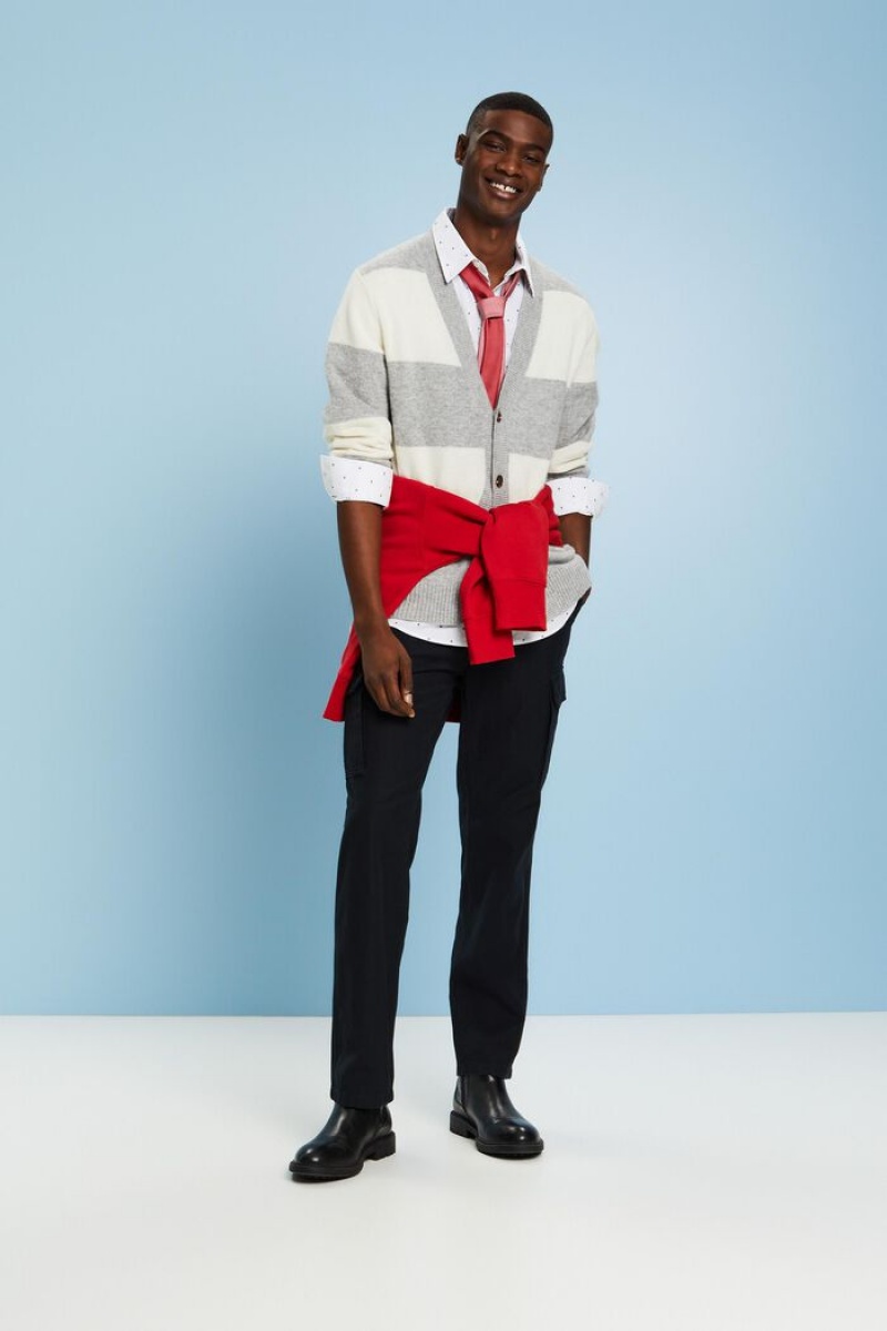 Pánské Košile Esprit Embroidered Bavlněné Slim Fit Bílé | NQW413926