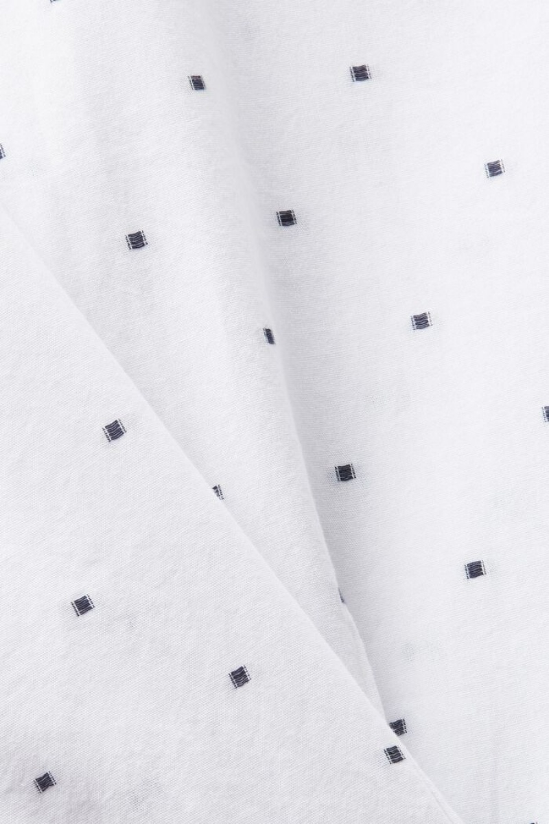 Pánské Košile Esprit Embroidered Bavlněné Slim Fit Bílé | NQW413926