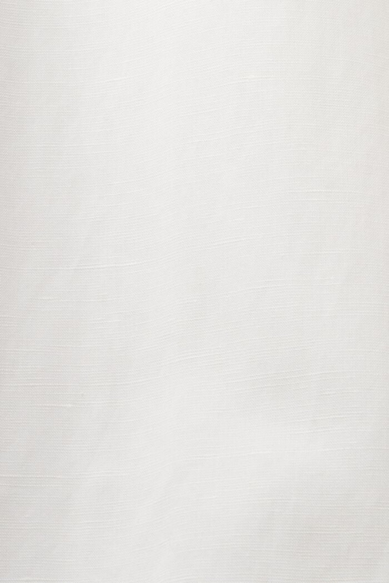 Pánské Košile Esprit Krátké-sleeved,Linen Blend Bílé | JXL946871