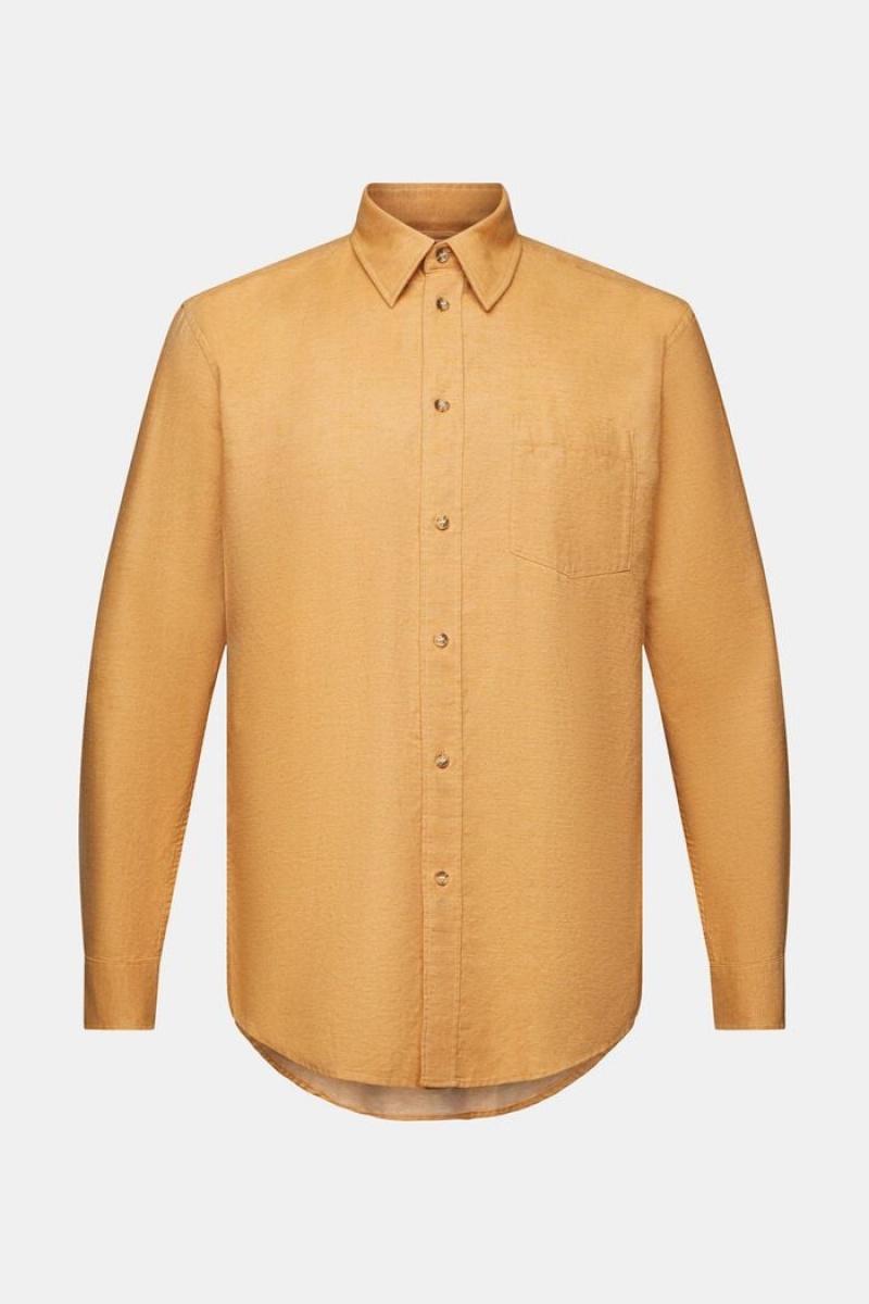 Pánské Košile Esprit Mottled,100% Bavlněné Hnědé | FQH721894