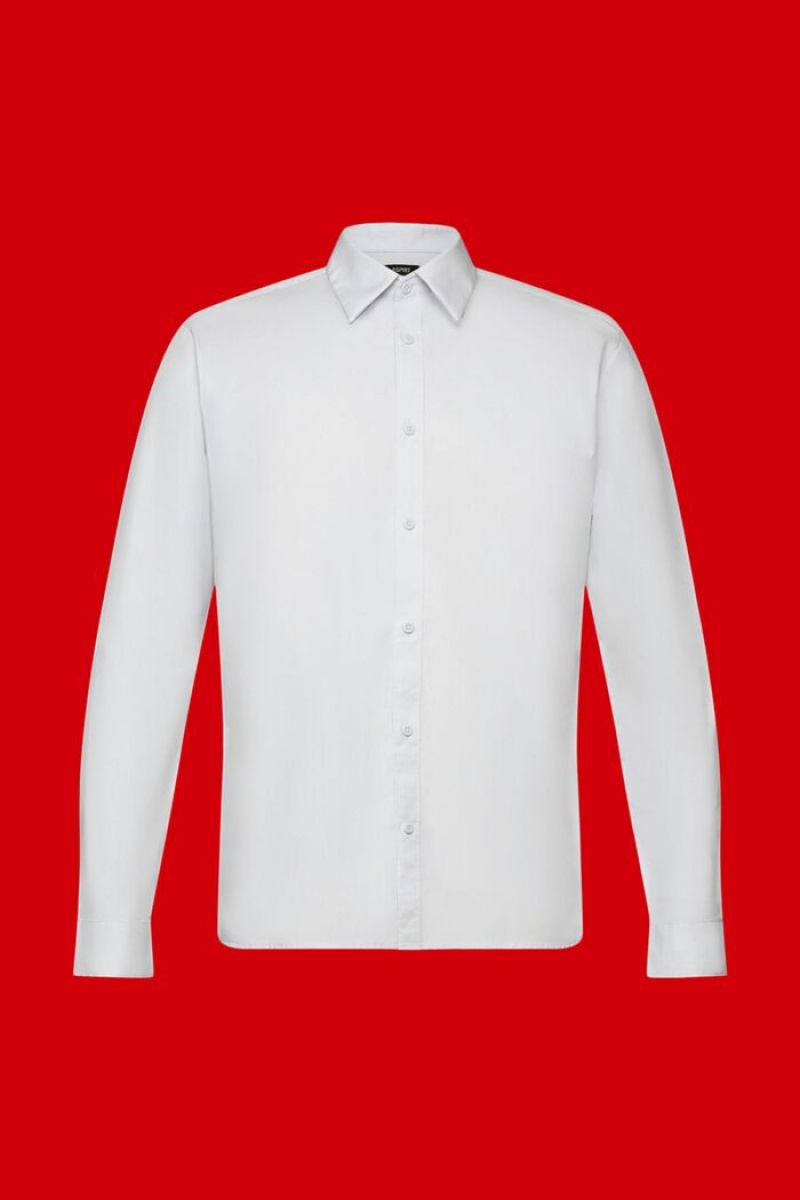 Pánské Košile Esprit Slim Fit Bavlněné Světle Blankyt | VBK154368