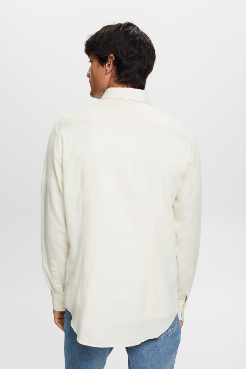 Pánské Košile Esprit Textured Slim Fit,100% Bavlněné Bílé | ZCU512697
