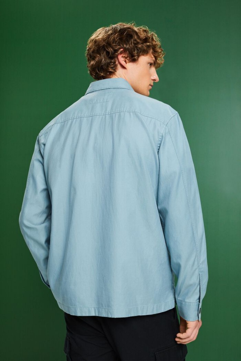 Pánské Košile Esprit Twill Button Down Tyrkysové Blankyt | JUX284765