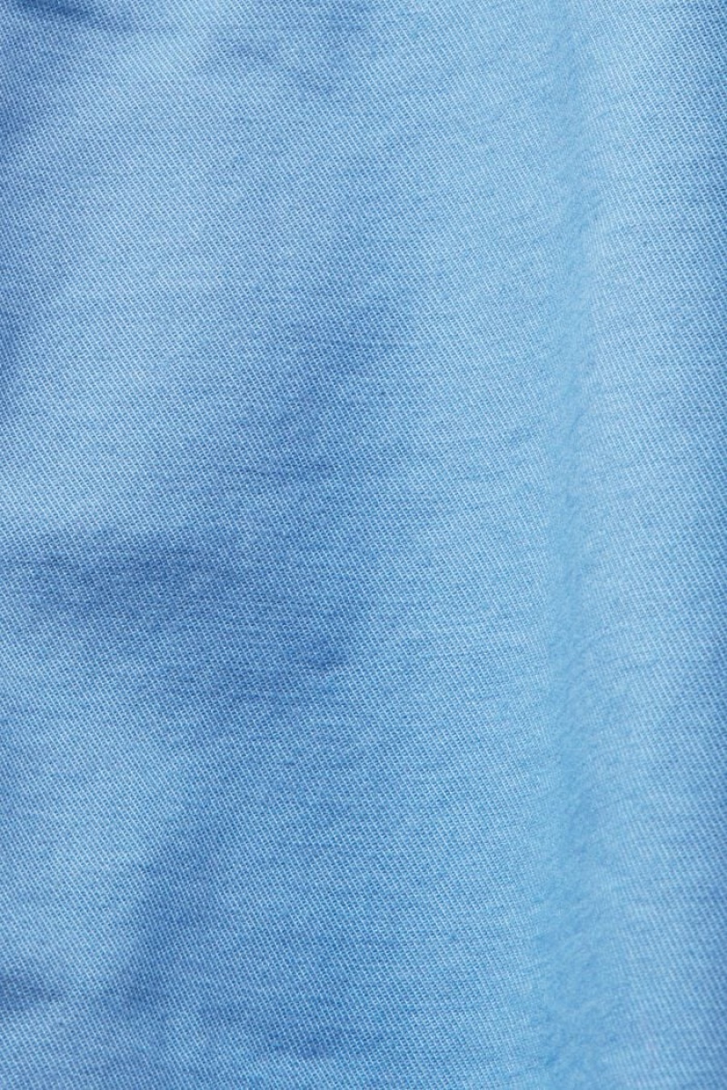 Pánské Kraťasy Esprit Bavlněné Twill Světle Blankyt | IKY723896