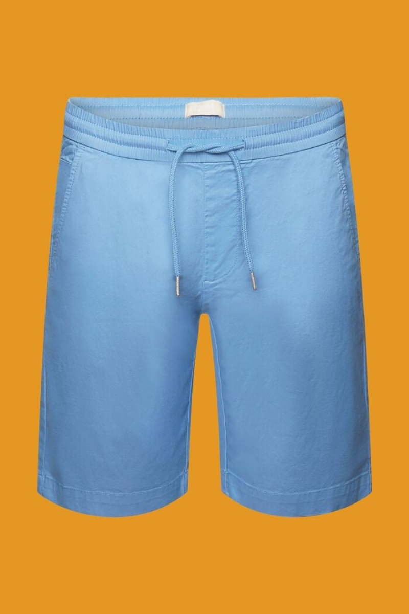 Pánské Kraťasy Esprit Bavlněné Twill Světle Blankyt | IKY723896