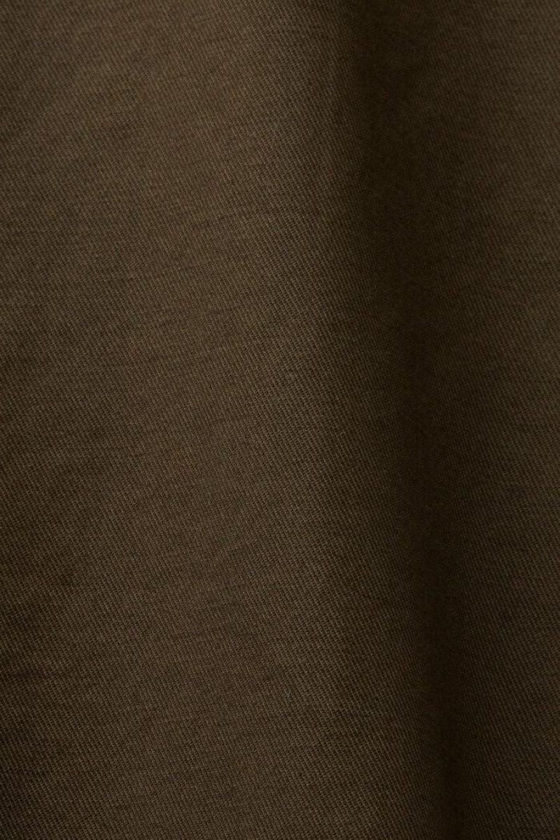 Pánské Kraťasy Esprit Bavlněné Twill Tmavě Hnědožlutý | SZF107236