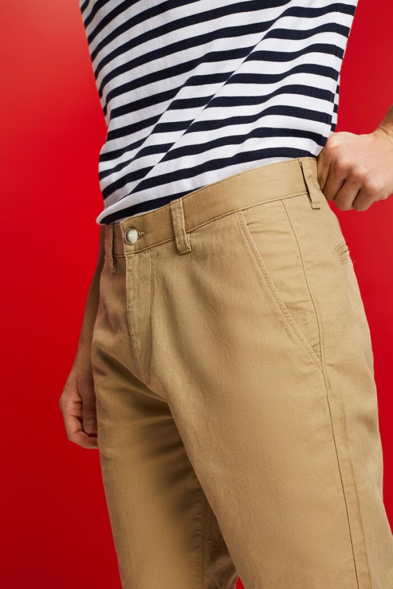 Pánské Kraťasy Esprit Chino-style Hnědožlutý Béžový | BRQ975120