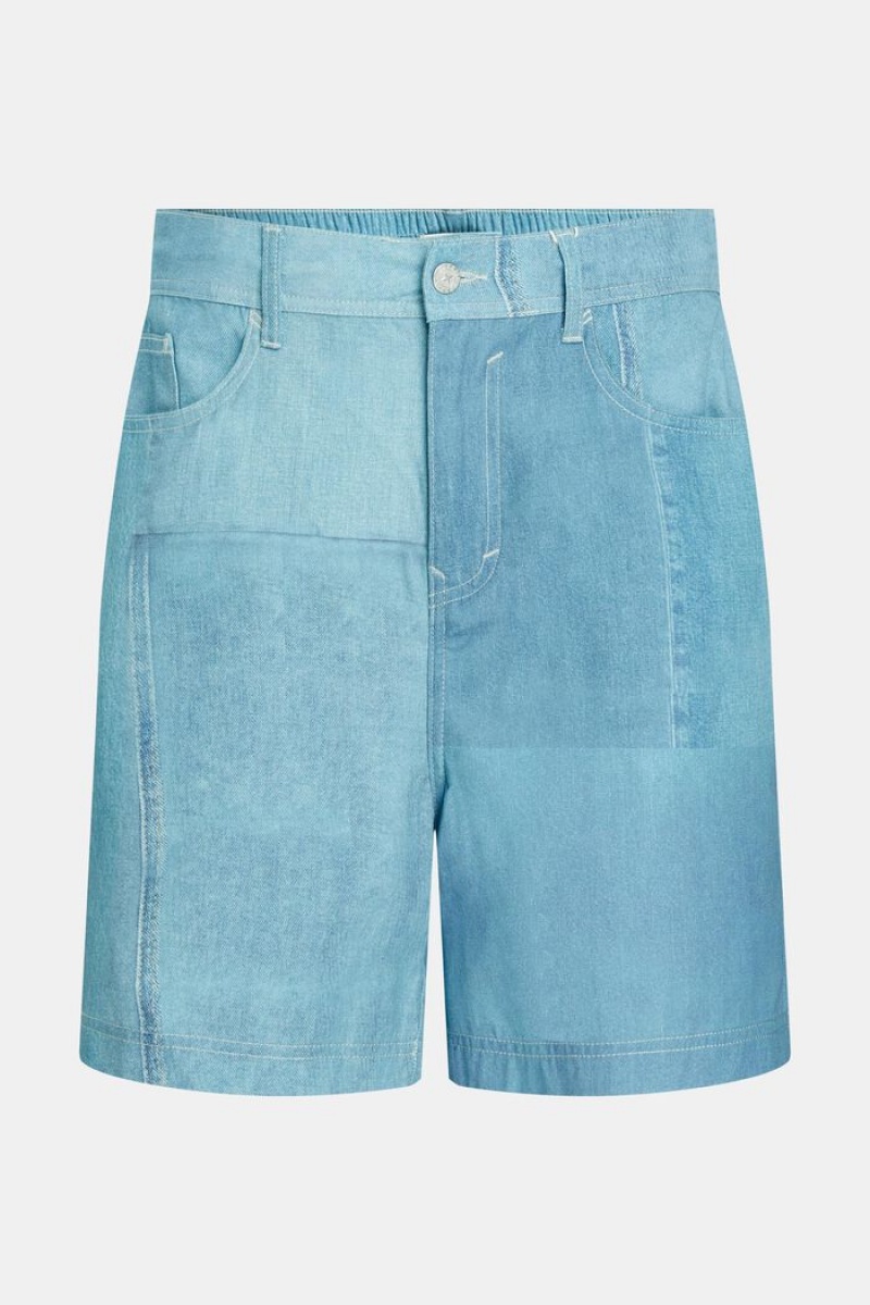 Pánské Kraťasy Esprit Denim Not Denim Print Blankyt | FPL364751