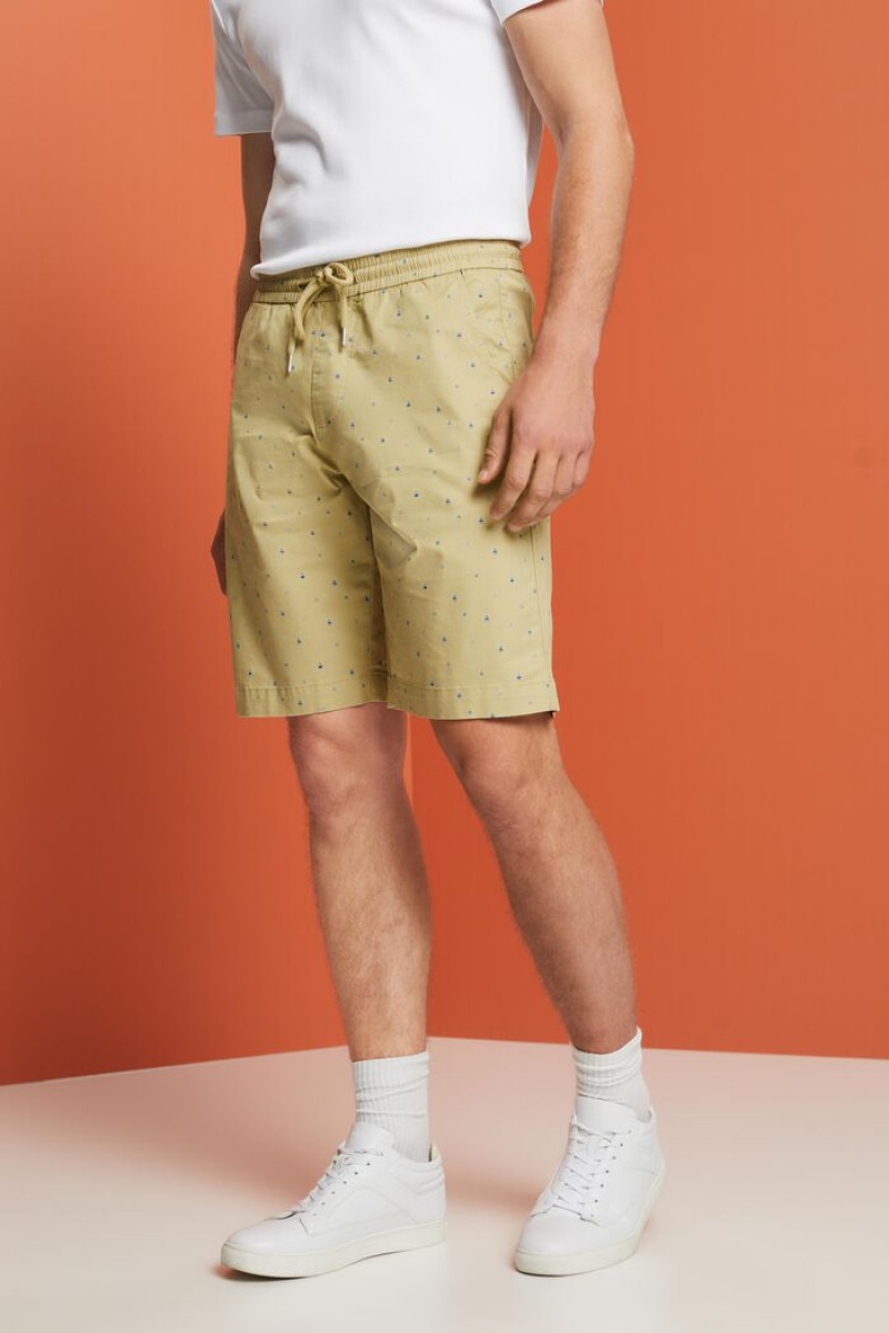 Pánské Kraťasy Esprit Patterned Pull-on,Stretch Bavlněné Zelene | WRJ904371