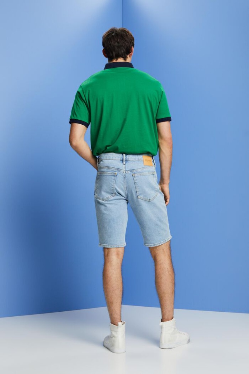 Pánské Kraťasy Esprit Relaxed Slim Fit Denim Blankyt Světle | XFR427631