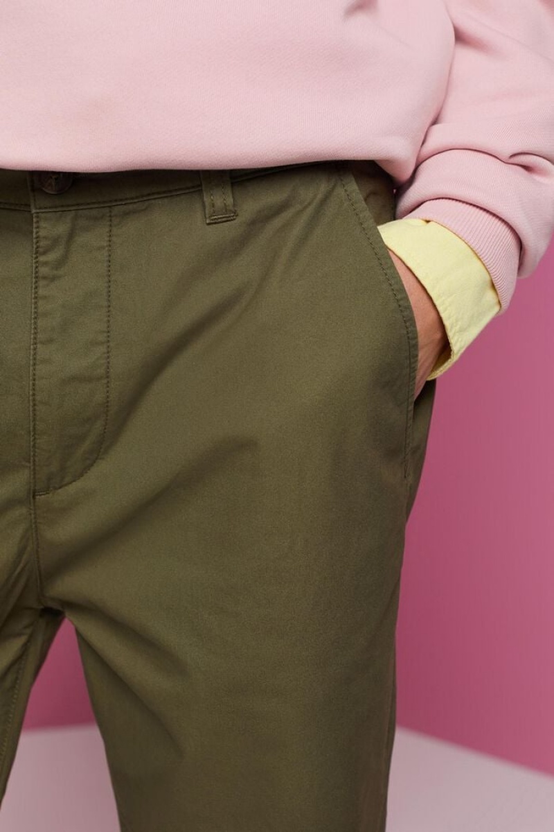 Pánské Kraťasy Esprit Sustainable Bavlněné Chino Style Tmavě Hnědožlutý | FLU470698