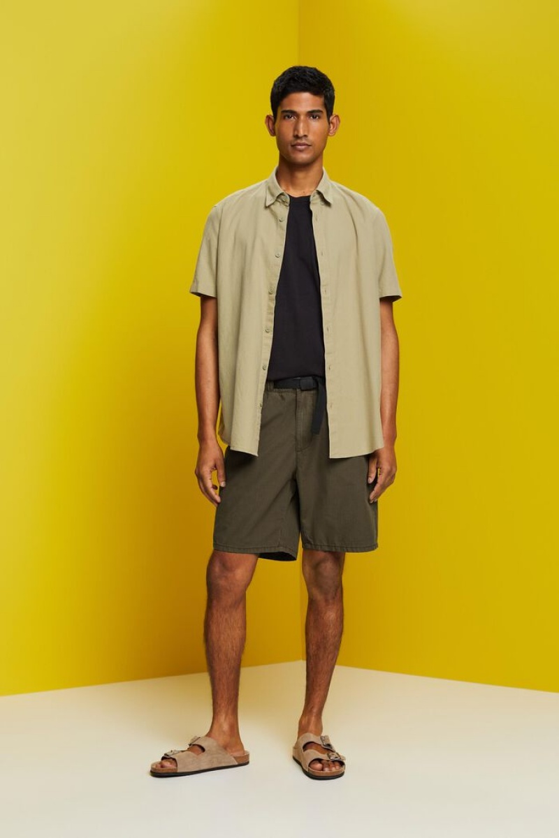 Pánské Kraťasy Esprit With A Drawstring Hnědožlutý Zelene | HCO380671