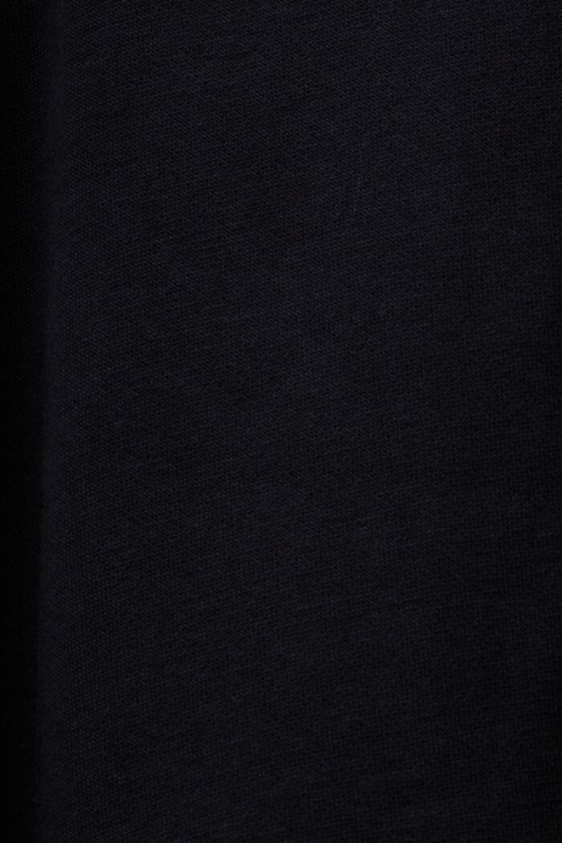 Pánské Mikina s Kapucí Esprit Logo Embroidered Černé | WSM462735